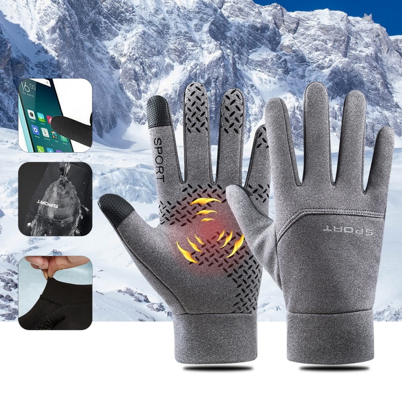 Winter Men Gloves Anti Slip Windproof Windstopers Snowboard Gloves Touch Screen Warm Breathable Male Motorcycle Riding Gloves