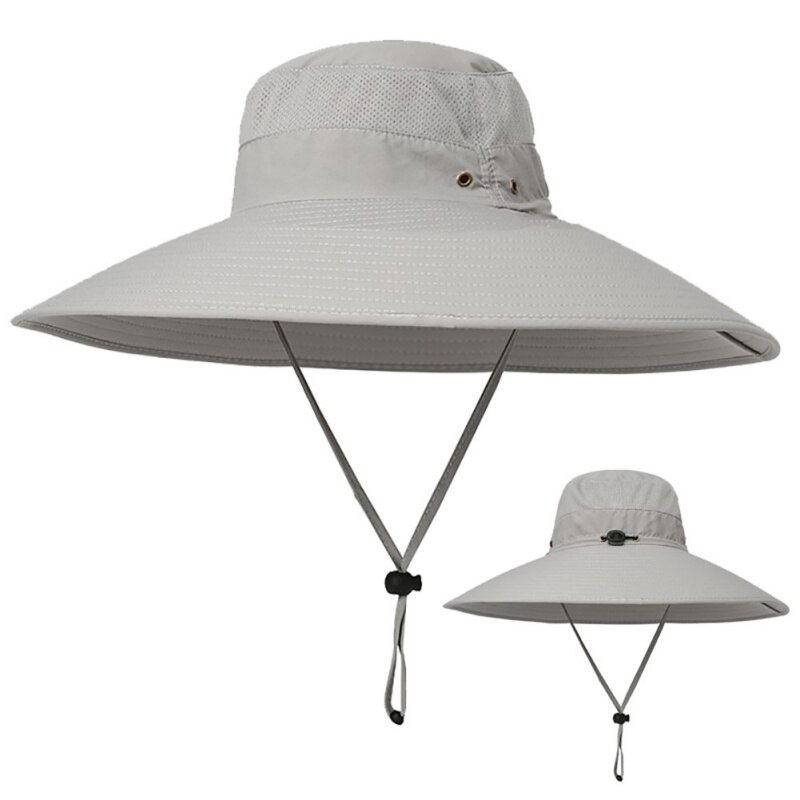 Gorro de pesca de verano para hombre, sombrero de pesca grande para exteriores, protección solar transpirable contra rayos UV, gorro de Sol para pescar