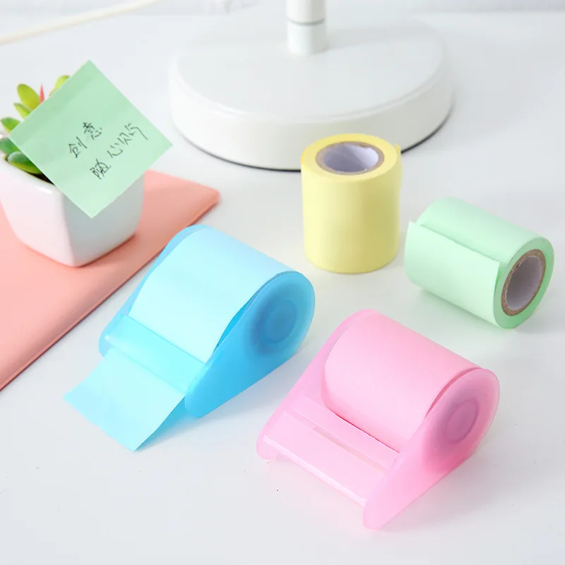Bloc de notas adhesivas de papel, dispensador de notas adhesivas, Material de papelería, marcapáginas, suministros escolares, álbum de recortes, manualidades, cinta de tachuelas bajas
