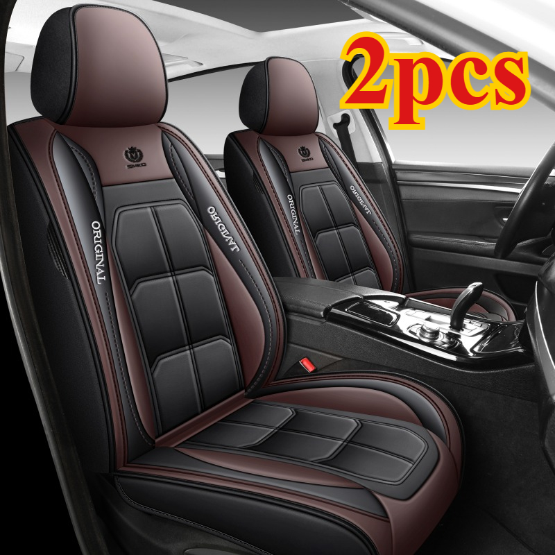2 stuks autostoelkussen volledig omringd vier seizoenen universele voertuighoes stoelhoes slijtvast vlekbestendig ademend: Bruin
