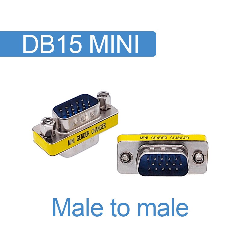 DB9/DB15 MINI Gender Changer adapter RS232 Com D-Sub to Male Female VGA plug connector 9 15pin: DB15 Male Male