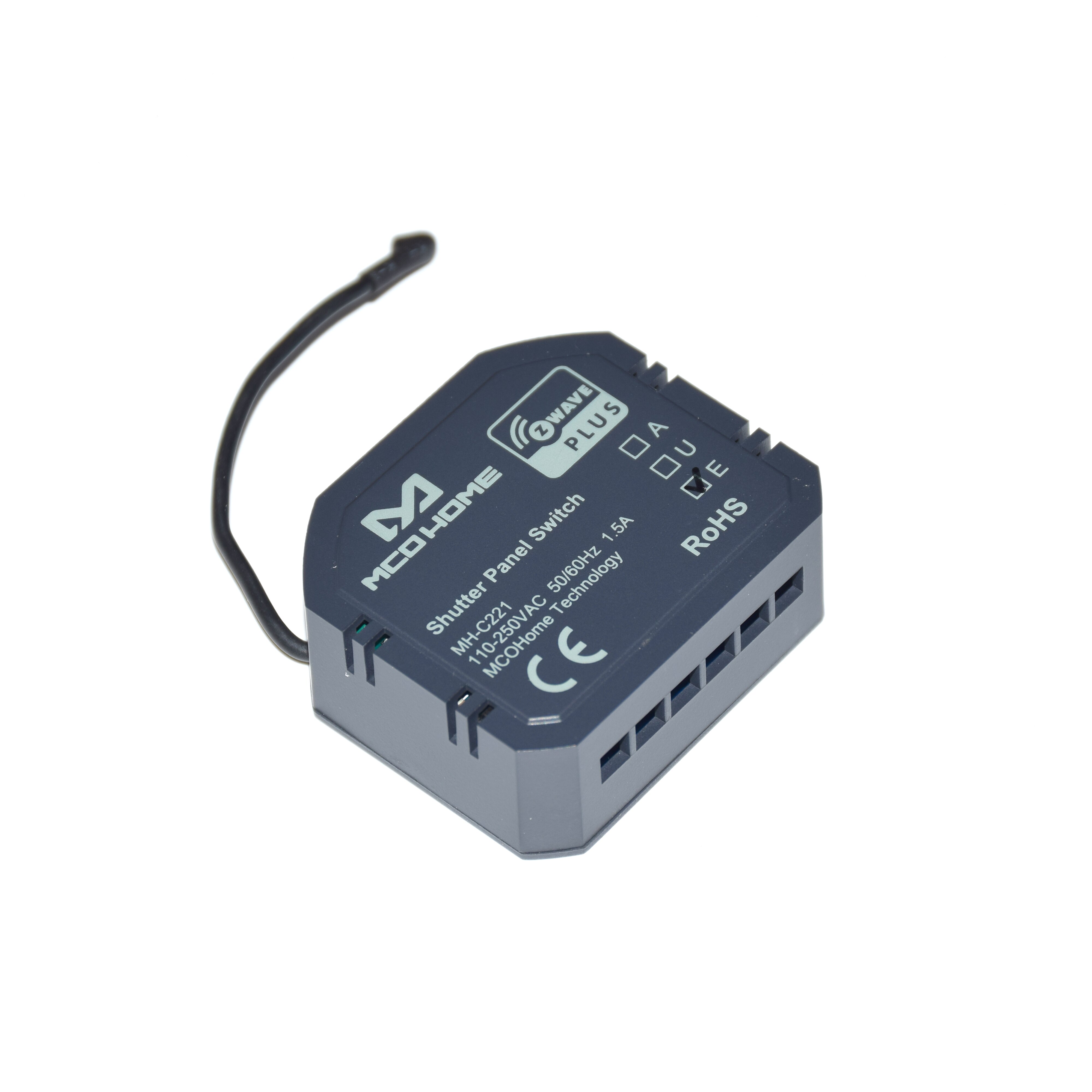 Z-Wave Plus roller shutter controller module device MCO HOME C221 with energy metering for Single-phase asynchronous AC motor