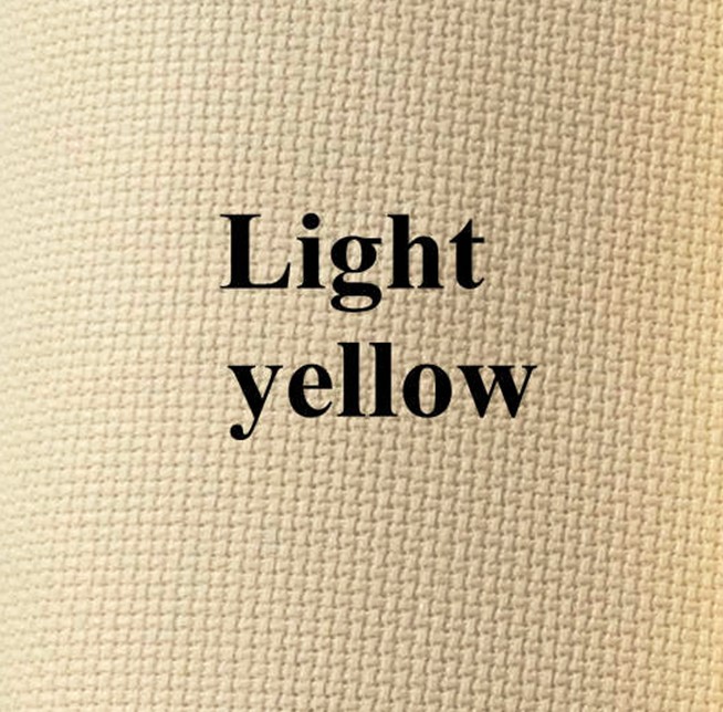 Tissu Aida en lin léger Beige jaune clair, 14ct, toile pour points de croix, bricolage, broderie à la main, fournitures artisanales: Light yellow