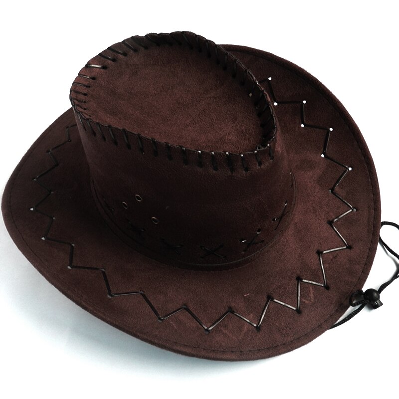 Solid Color Wild West Hat For Women Men Classic Cowboy Cowgirl Sunshade Cap Western Headwear Beach Travel Hat