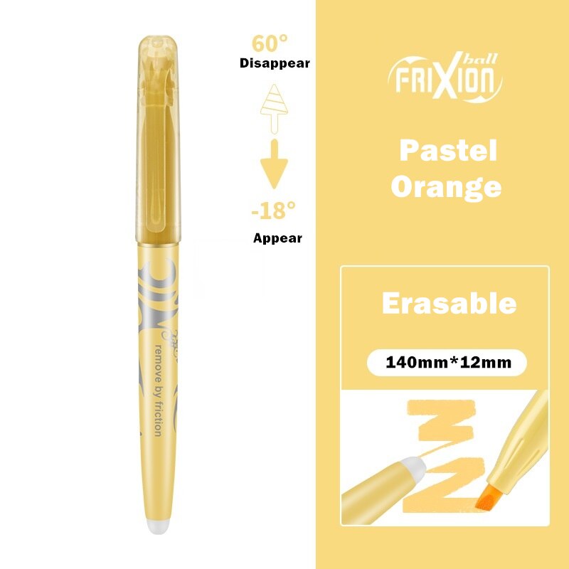 1pcs Pilot Erasable Highlighters Pastel Markers Pen Disappear Frixion Marker Liner Drawing Lettering Stationery H6250: Pastel Orange