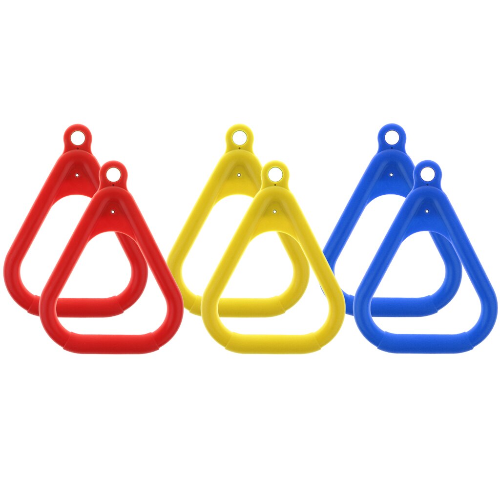6 Pcs Trapeze Ringen Voor Swing Outdoor Speeltoestellen Swing Ring Accs - Red & Blue & Yellow