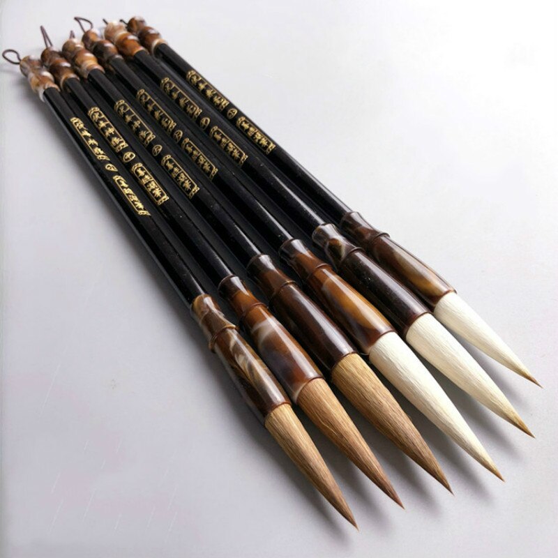 3pcs Chinese Kalligrafie Borstel Set Caligrafia Schilderen Meerdere Haar Schrijven Borstel Calligraphie Wolf Haar Borstel Pen Tinta China