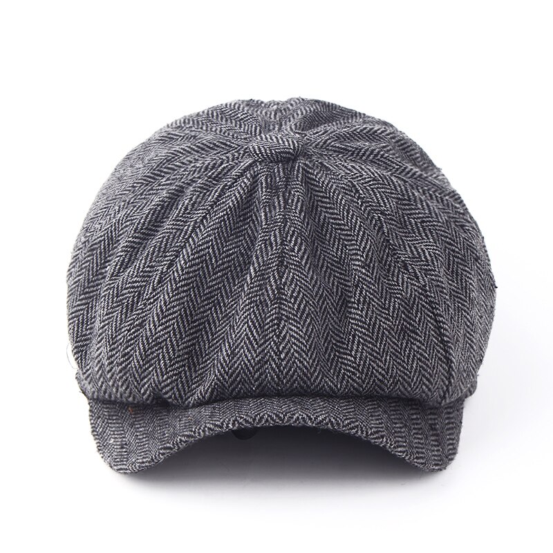 VORON – béret à carreaux pour homme, casquette octogonale décontractée, couleur café, collection automne et hiver
