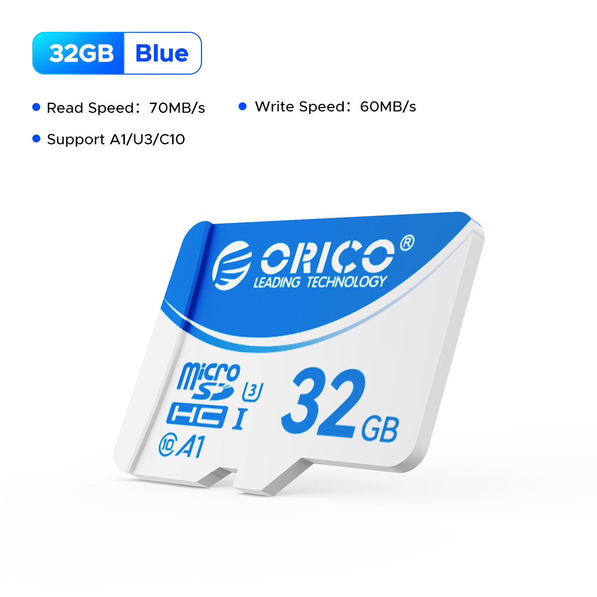 ORICO T3 128GB microSDXC UHS-I Memory Card, 70MB/s Read, 60MB/s, 4K UHD Recoding, U3, Class10, V30, A1, Micro SD for Camera: 1TB