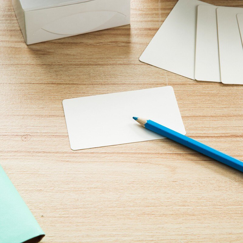 Tomt hvidt pap papir beskedkort visitkort word card diy tag kort omkring 100 stk. (hvidt)