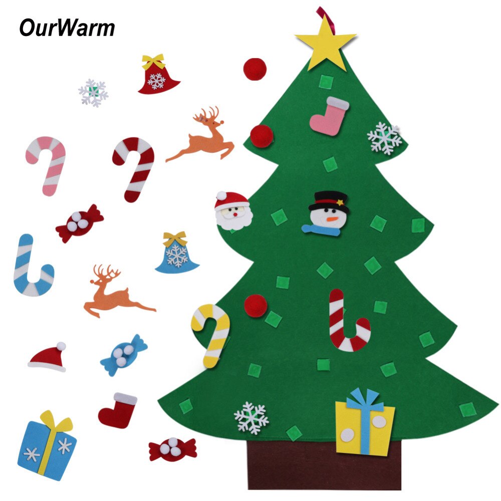 Ourwarm Creatieve Vilt Diy Craft Handgemaakte Vilt Kerstboom Kids Verjaardagsfeestje Decoraties Kinderen Kamer Decoratie