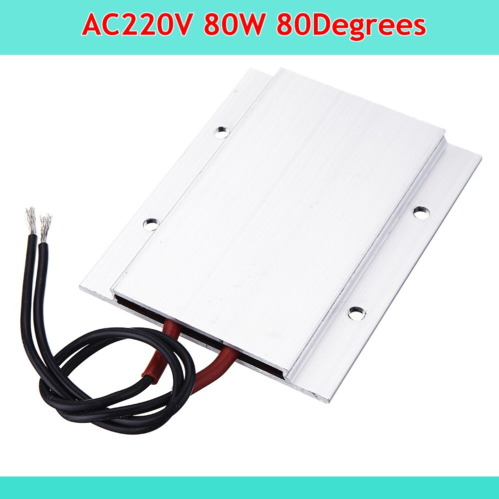 220V 60/80/100/120/180 Graden Constante Temperatuur Keramische Aluminium Heater Ptc Heater Ptc verwarmingselement Shell 77*62Mm: 80W 80Degrees