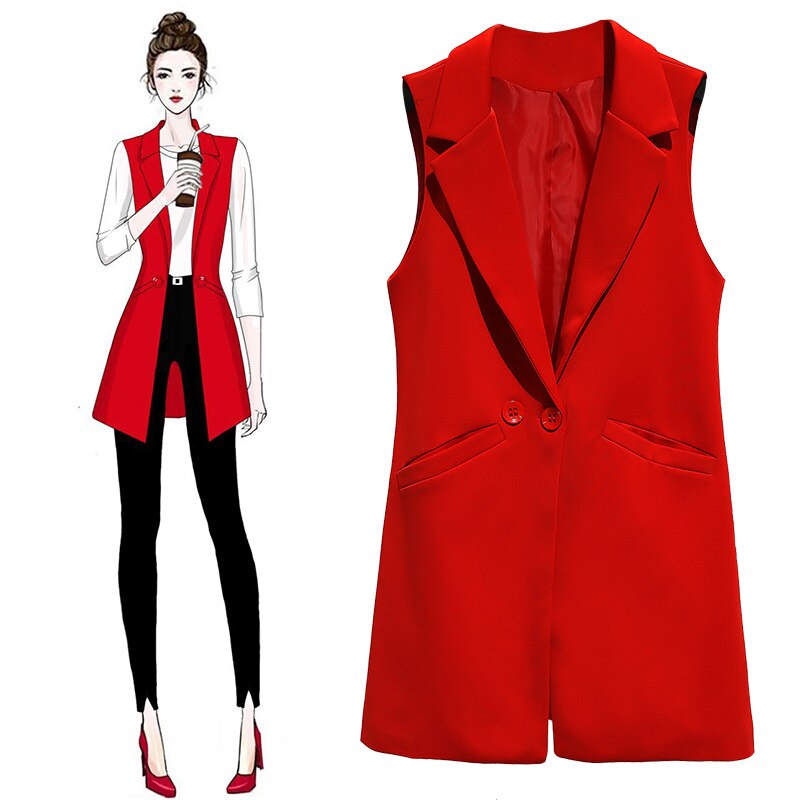 Blazer informal para mujer, chaleco liso con – Grandado