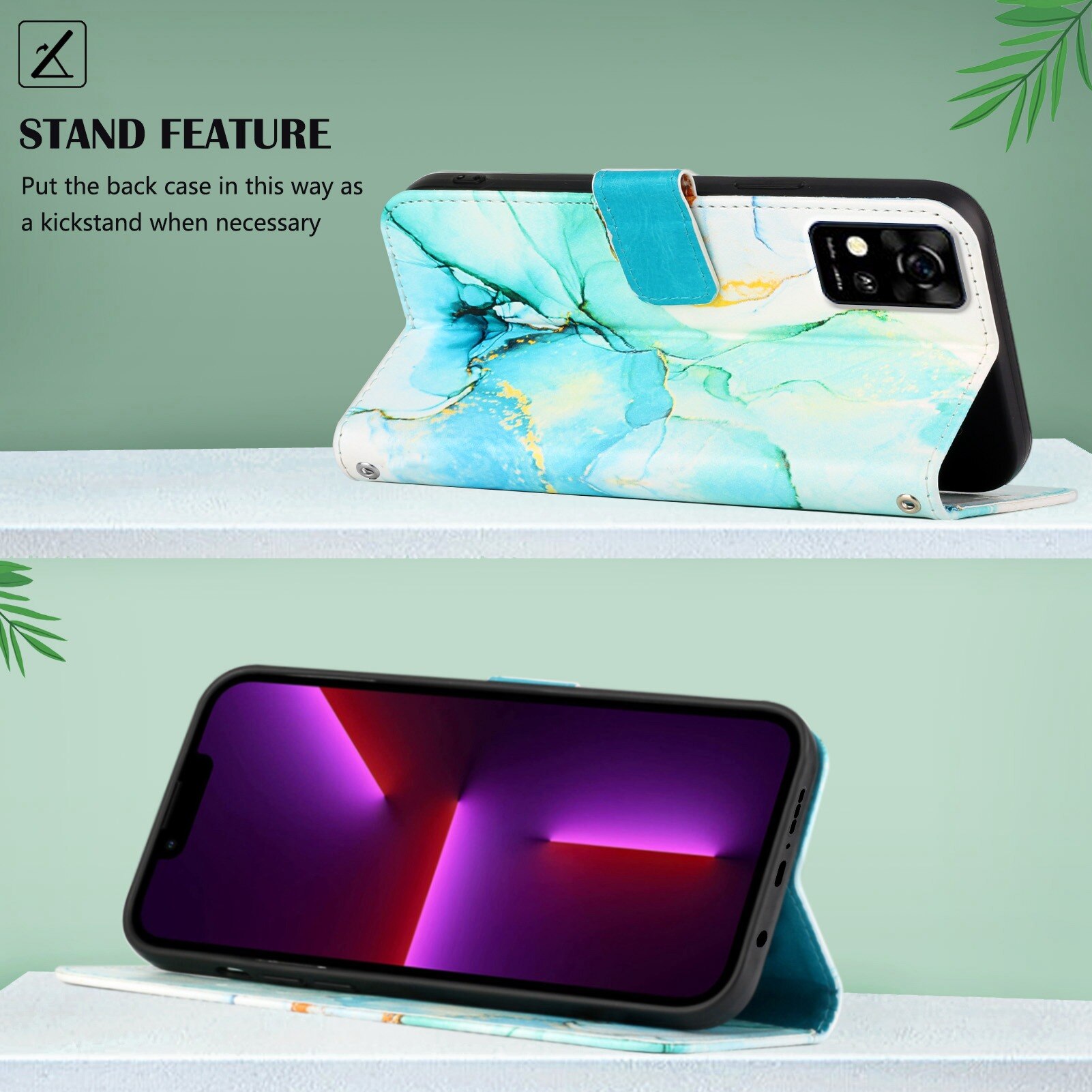 Marble PU Leather Wallet case For ZTE Blade A51 Flip case card holder Holster Cover Case for ZTE Blade A31 A71 Case Bags capa