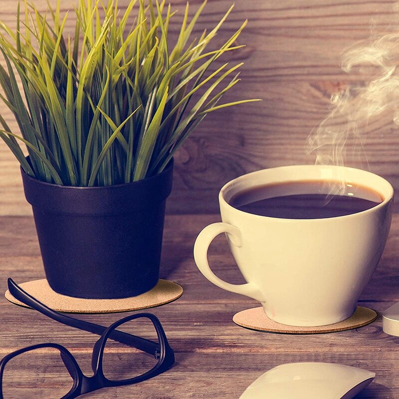 AA99 -10 Pieces of Cork Plant Plastic Mat Round Cork Mat Round Board Mat Gardening Indoor Outdoor Flower Pot DIY Craft Project