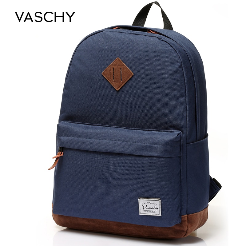 Backpack for Men and Women VASCHY Unisex Classic Water Resistant Rucksack School Backpack 15.6Inch Laptop for TeenageR: Blue