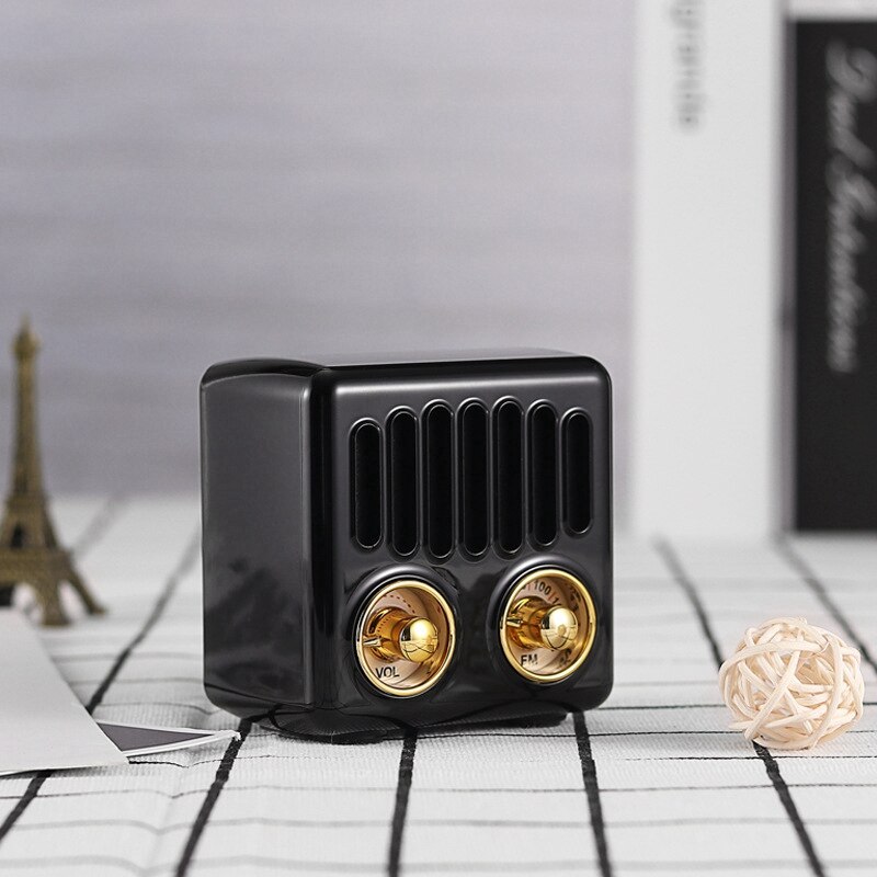 Retro Radio Bluetooth Speaker, FM Radio with Old Fashioned Classic Style, AUX Bluetooth TF Card MP3 Player