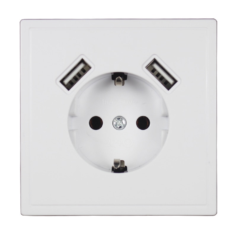Dobbelt usb-port vægoplader adapter opladning 2a vægoplader adapter eu stikkontakt stikkontakt 5 v 2a j3-01