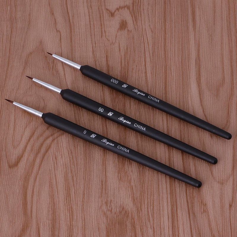 3 stks Art Pen Puntjes Schilderij Tekening Gel Liner Polish Brush Tool Duurzaam C26