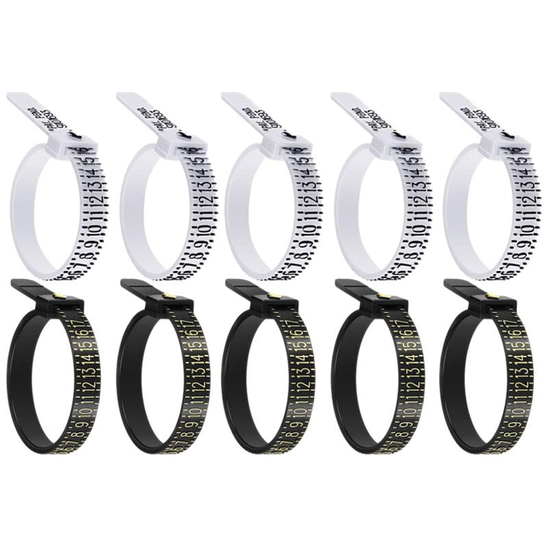 10pcs US Ring Size Measuring Tool Ring Sizer Ring Measurer for Daily Use