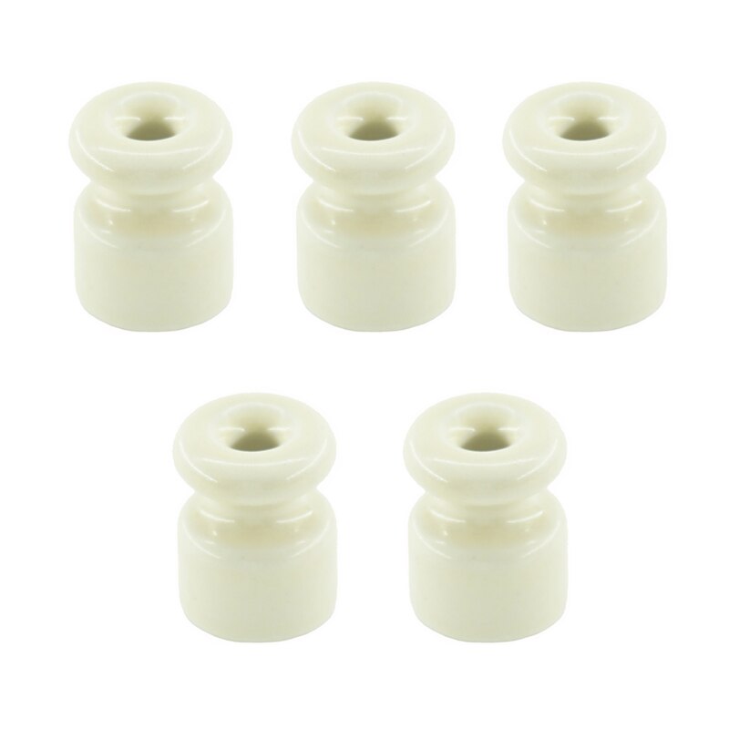 5Pcs Porseleinen Isolator Voor Twisted Draad Vaststelling, Keramische Isolator Voor Elektrische Stof Kabel Ogernizer