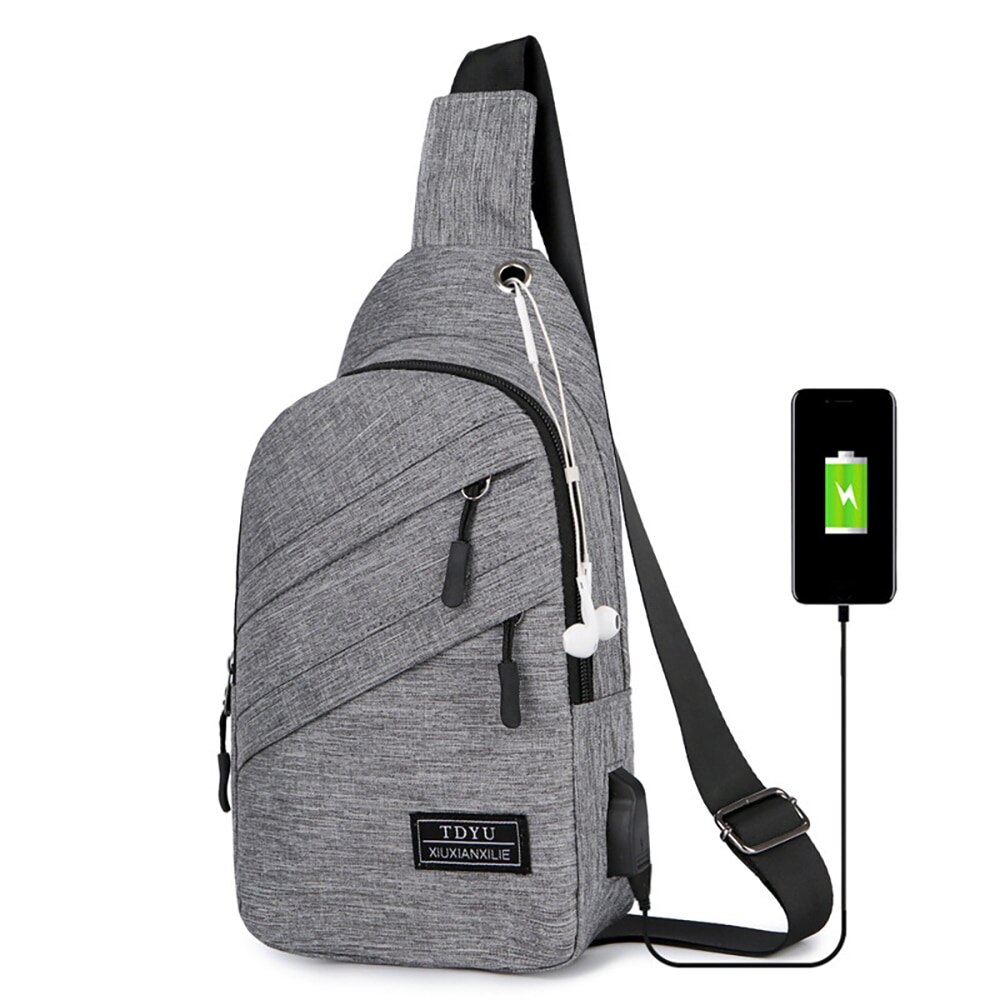 Kleine Mannen Sling Bag Borst Tas Toevallige Canvas Crossbody Bag Messenger Schoudertas Reizen Mode Mannen Waterdichte Heuptas: GRAY 2
