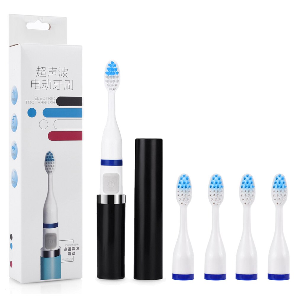 Electric Toothbrush buy one get one Waterproof Sonic Toothbrush Portable Travel Toothbrush with Replaced Heads Oral Care: Black-5 head
