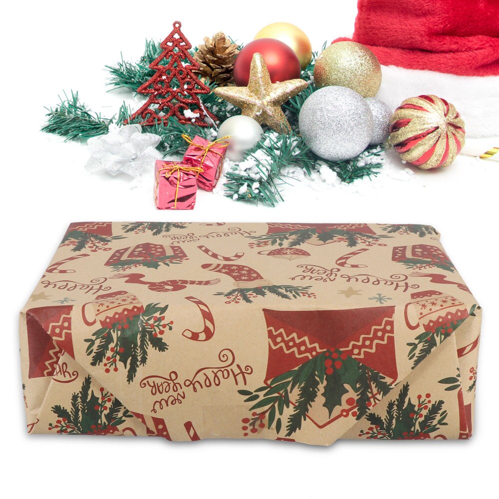 12pcs Christmas Wrapping Paper Durable Practical Stylish Christmas Packaging Paper Packing Sheet Christmas Packing Paper Gi