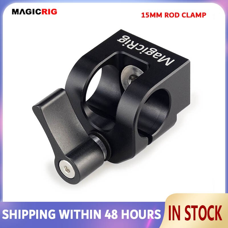 MAGICRIG Single Hole 15mm Rod Clamp with ARRI Accessory Mount on Camera Handle / Cage / Plate for Rod Extension DSLR Camera Rig