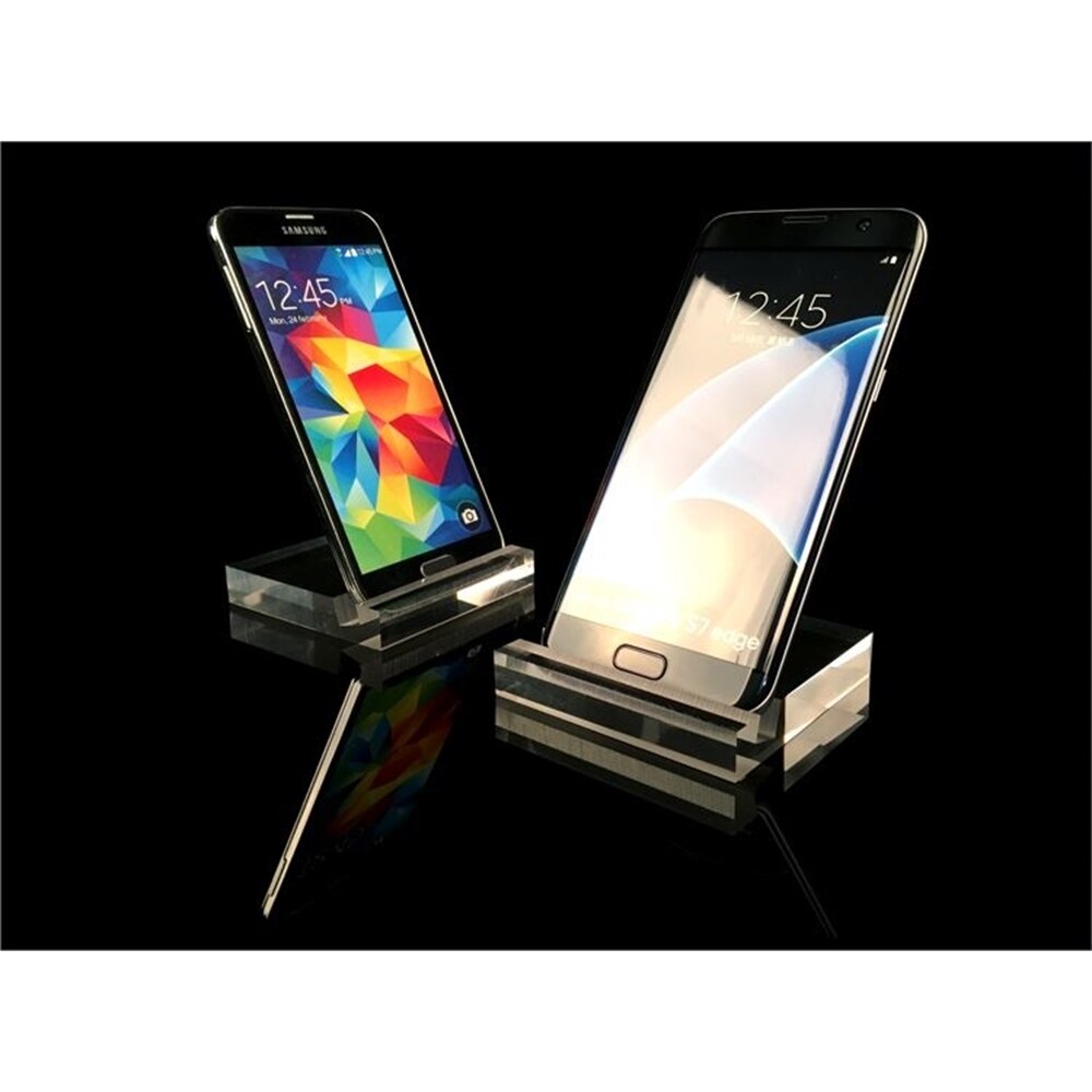 10pcs Clear Acrylic Mobile Cell Phone Display Stand Phone Digital Product Holder Jewelry/watch Display Holder Rack