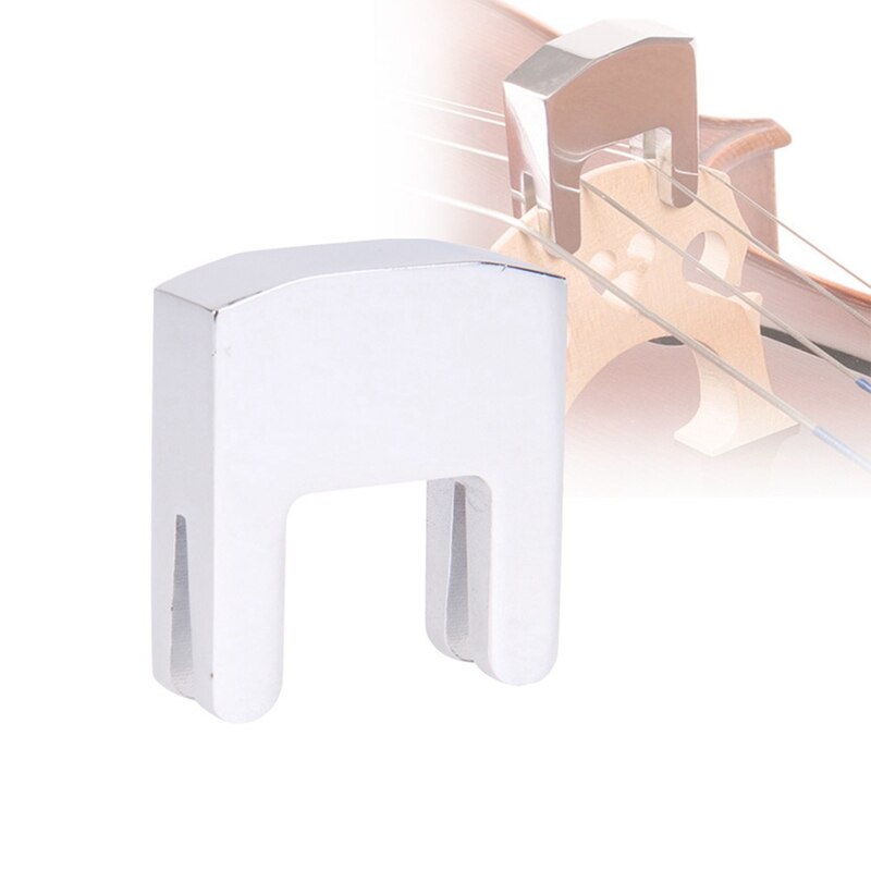 Zilveren metalen cello oefendemper voor cello snaarinstrumenten