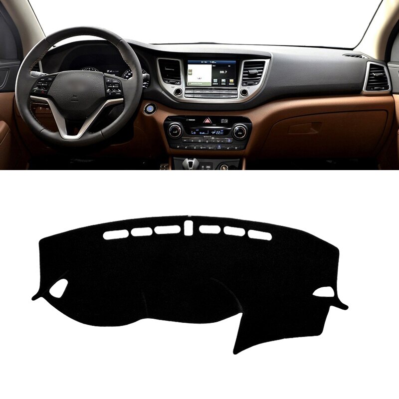 Para Hyundai Tucson , , , , , del tablero de instrumentos del coche cubierta evitar Luz de instrumento alfombra para tablero alfombras Accesorios: LHD 2015-2018 Black