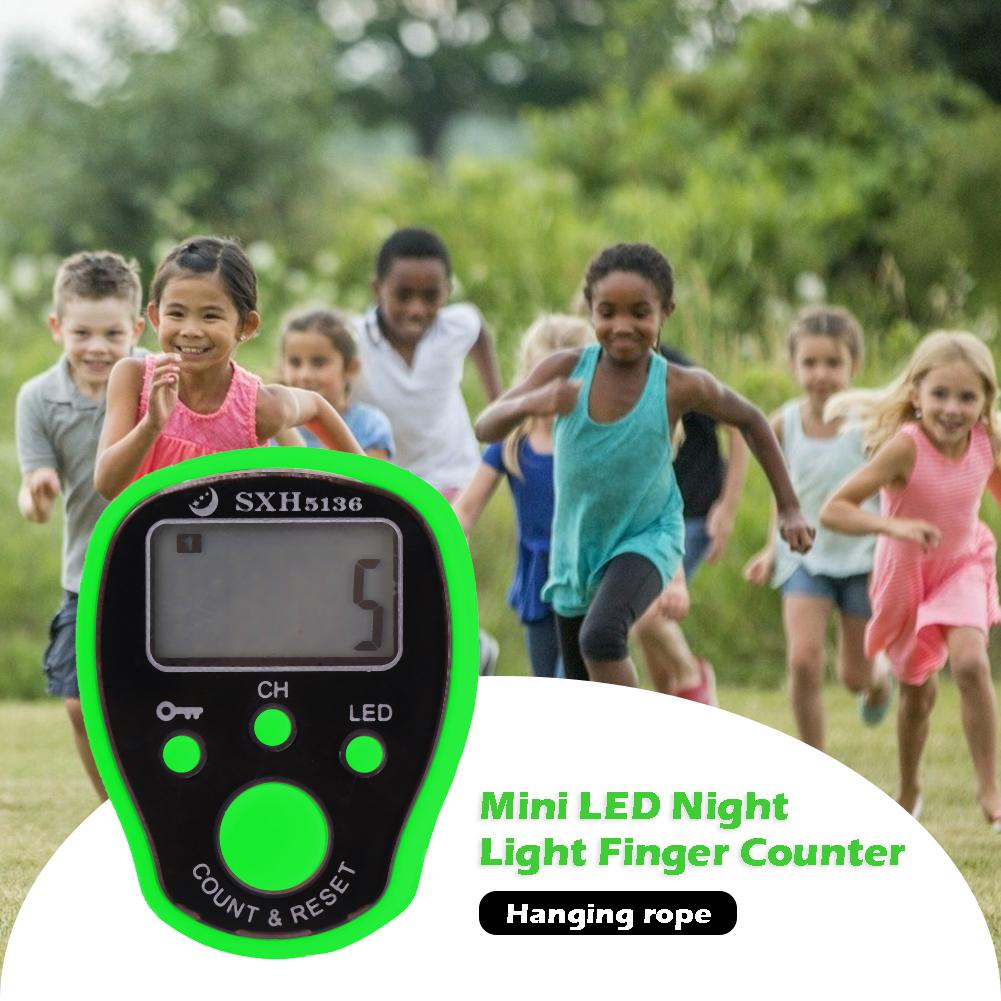 Compteur de doigt électronique LCD numérique LED anneau de main compteur lumineux de nuit cinq canaux avec compteur de fonction de verrouillage