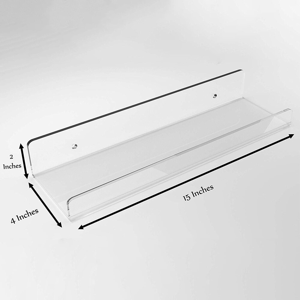 2 Stuks Acryl Muur Planken Transparant Acryl Badkamer Opbergrek Opknoping Planken Muur Gemonteerde Houders Voor Diversen Cosmetica