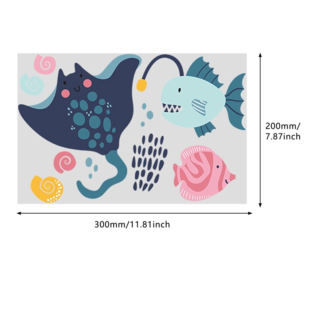 3pcs/set Underwater World Wall Stickers Luminous Wall Stickers Marine Life Wall Decals Living Room Kids Bedroom Stickers