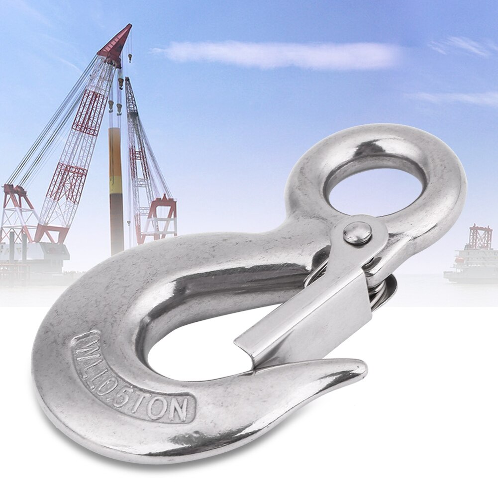 90mm/0.5T Stainless Steel Durable Electrolytic Polishing Authentic Swivel Round Eye Snap Clip Cargos Lifting Hook