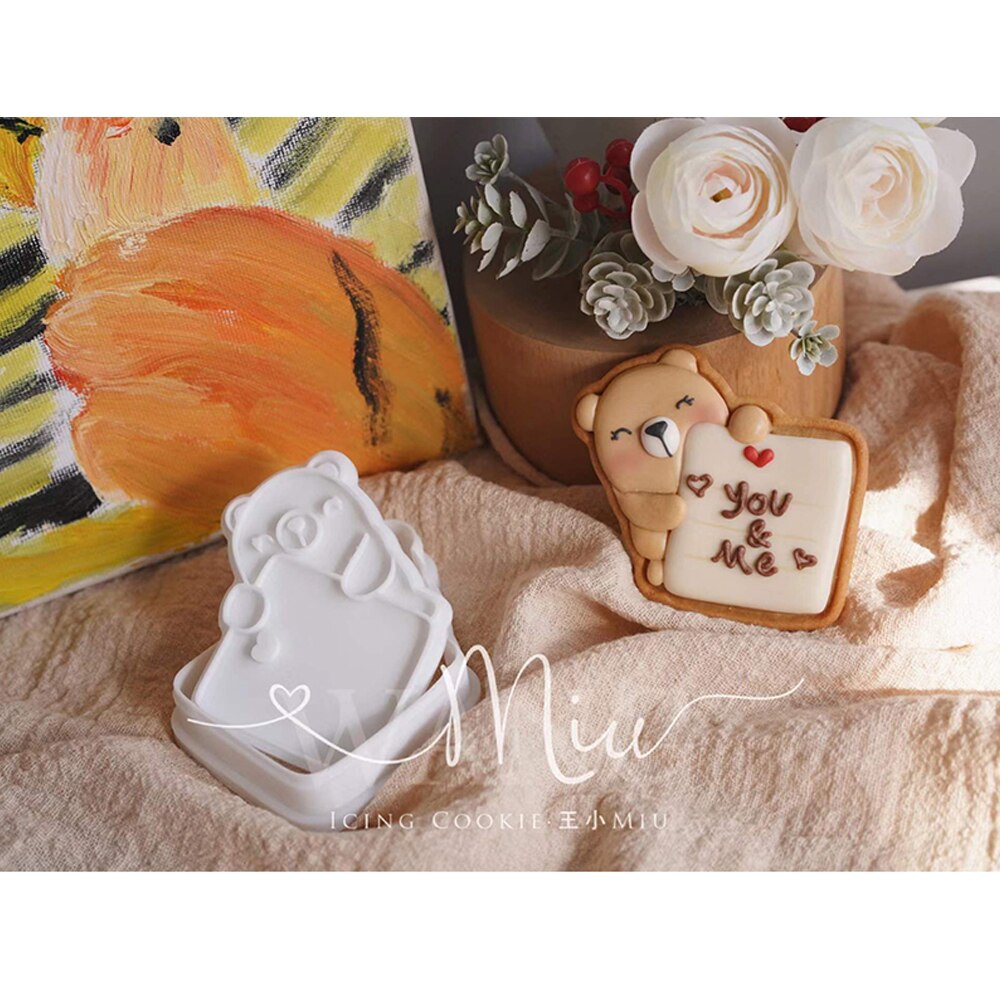 san valentino stampo per biscotti panda orso cupido angelo glassa taglierina per biscotti cartone animato 3D casa fai da te accessori per pasticceria e panetteria: F