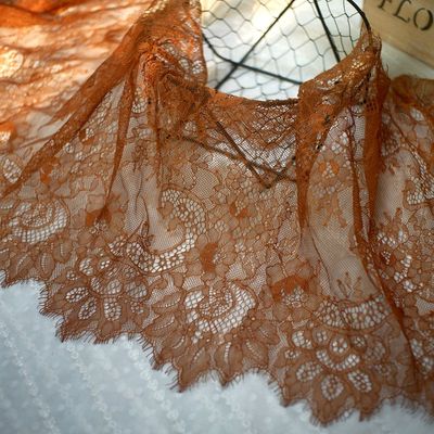 Breite 35CM länge 3 Meter exquisit wimpern spitze DIY kleidung zubehör hohl schleier hochzeit kleid stoff: Kaffee