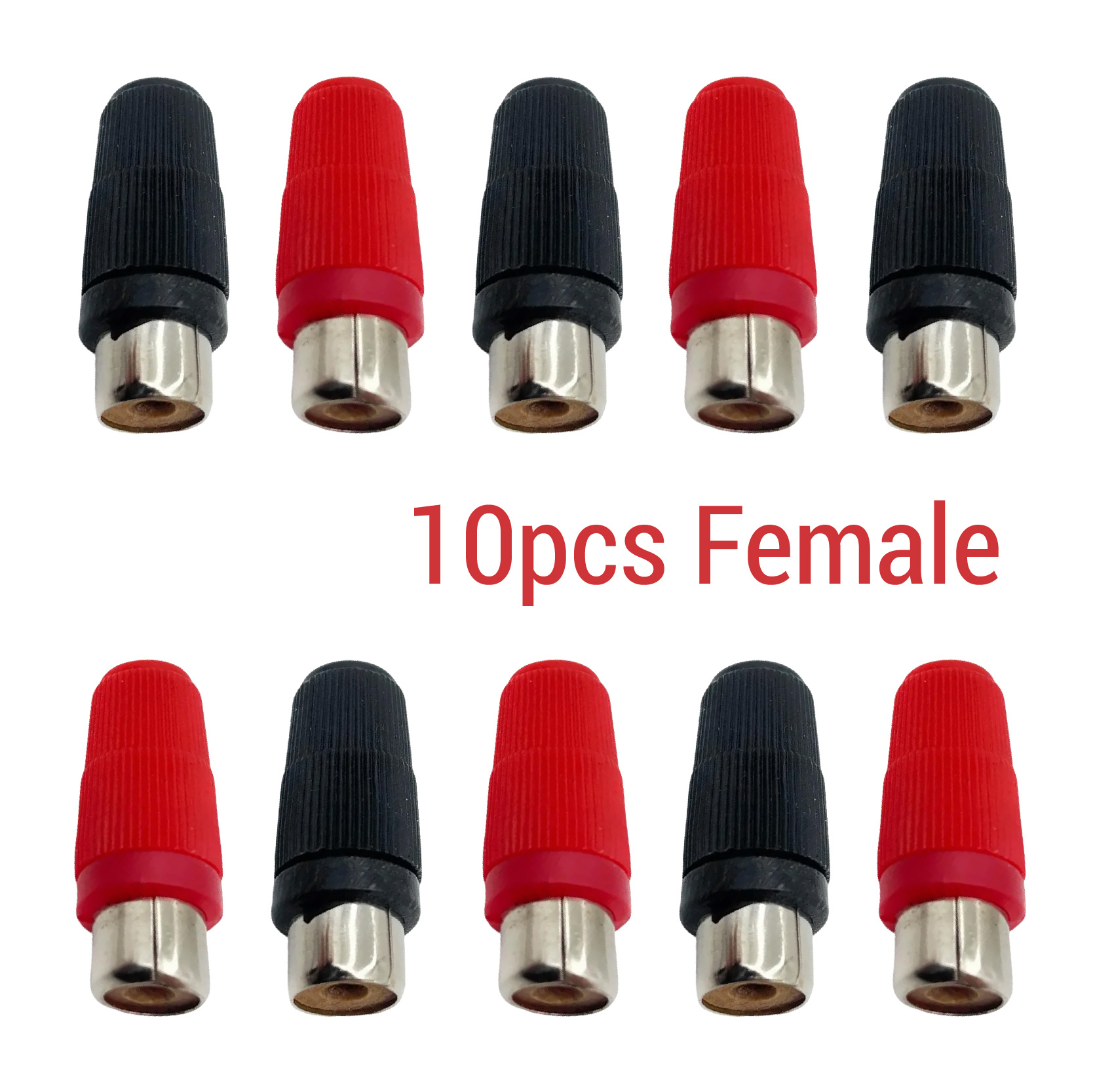 Changer adapter, rca male to female, extension coupler, av connector with dust caps: Dark grey