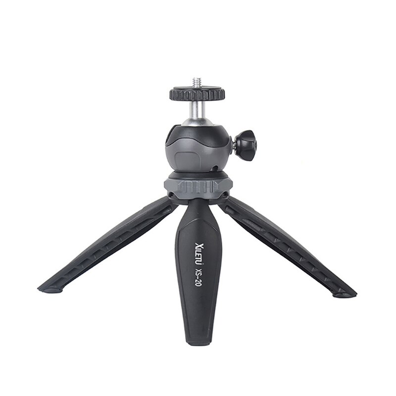 XILETU XS20 Mini Tabletop Tripod Desktop Phone Holder Stand with Clip and Ball Head for iPhone Cell Phone Smartphone DSLR Camera: XS20