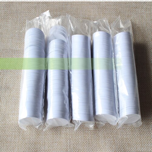 (50pcs/lot) Waterproof 25mm x 1mm 13.56MHz RFID Tag PVC Coin Card FM1108(Compatible mf- S50)