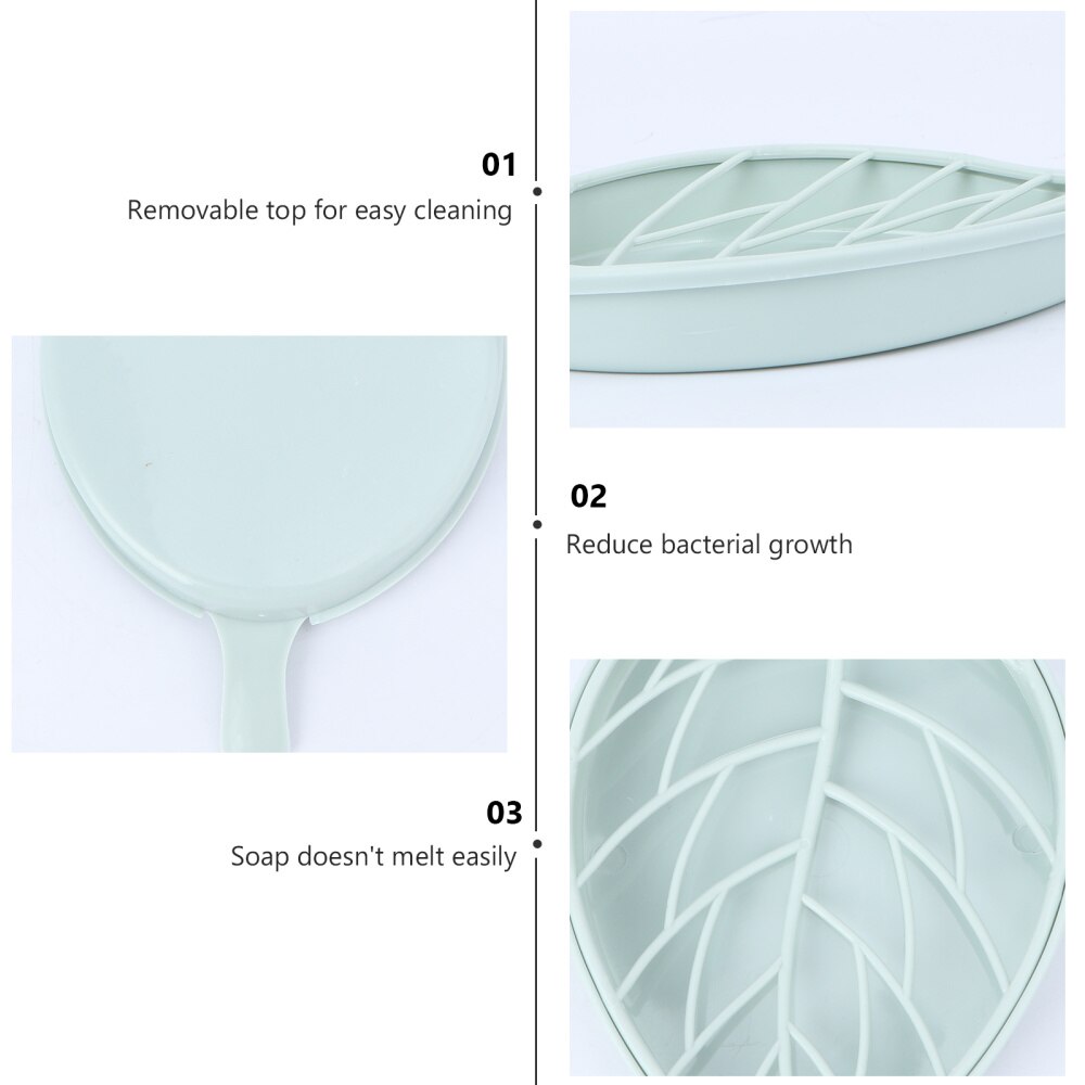 Zeepbakje in bladvorm met afvoer, zeephouder voor douche, badkamer, keuken)