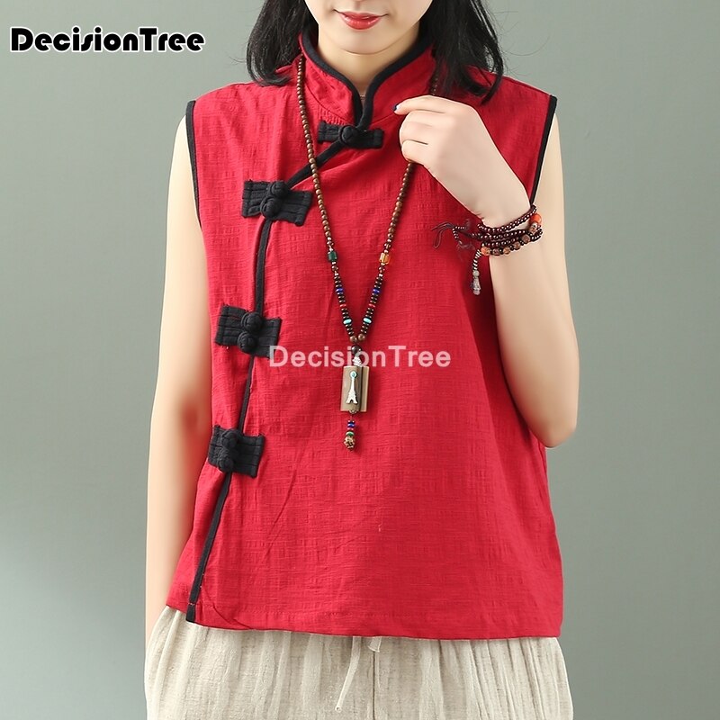 Chalecos de qipao chino para mujer, ropa china tradicional, traje tang, tops elegantes, chaleco sin mangas para mujer