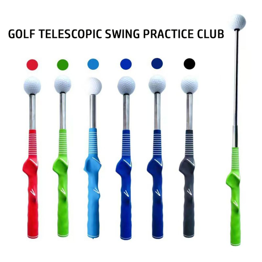 Retractable Golf Swing Training Aid With Click Feedback Strength&Tempo Training Golf Grip Trainer Portable Golf Alignment Sticks