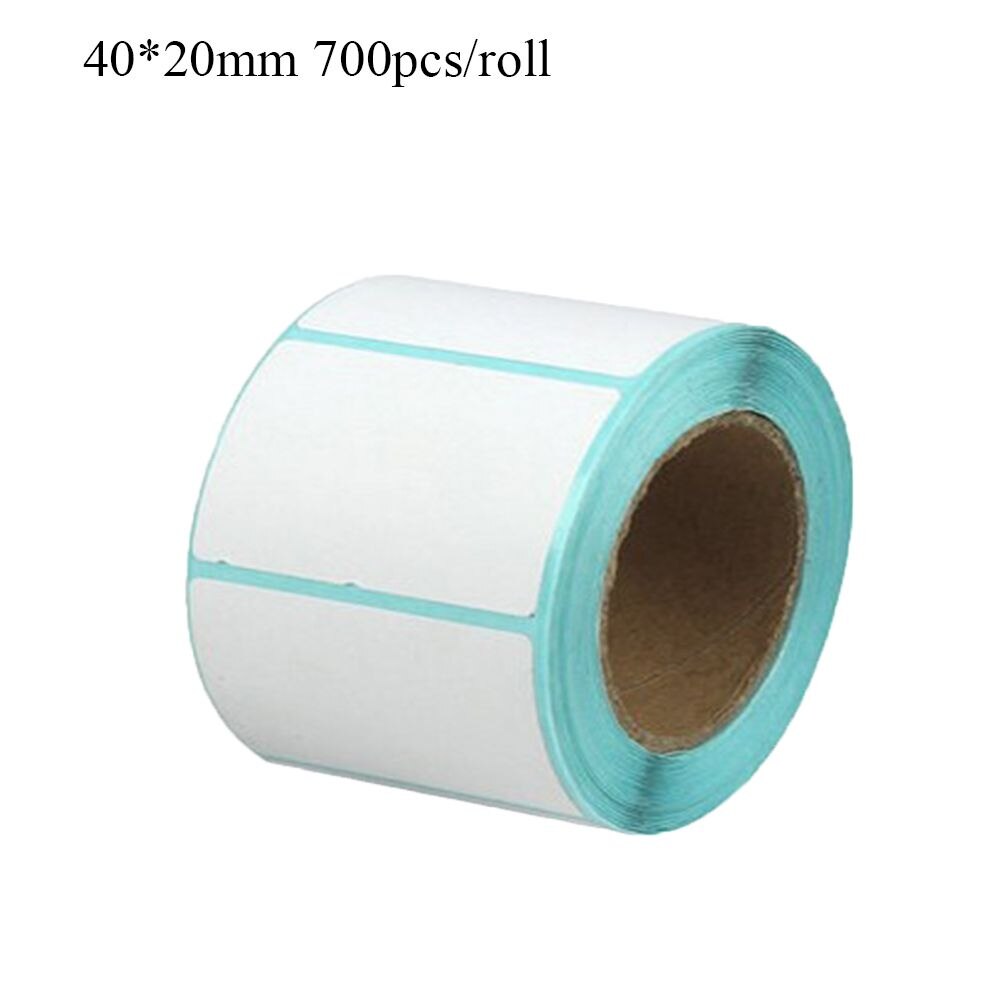 1000/700 kpl valkoinen liimapaperi lämpötarra tarra paperi supermarket hinta tyhjä etiketti suoratulostus vedenpitävät tarrat: 40 x 20mm 700 kpl