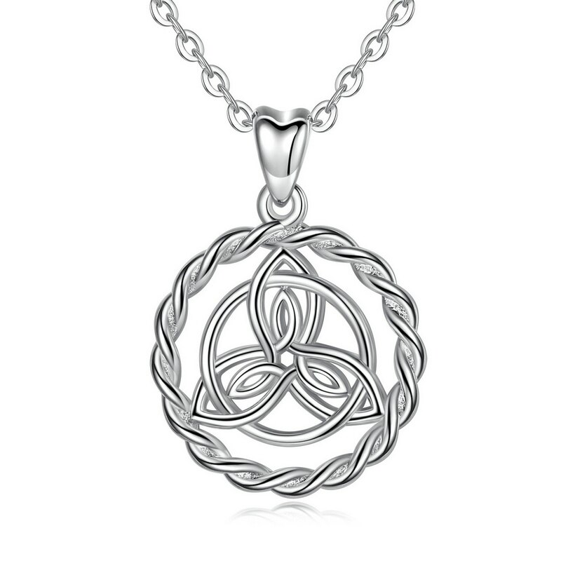 Eudora ægte sterling sølv triquetra vedhæng massivt sølv keltisk keltisk knude runde vedhæng til mænd kvinder smykker  d123: Sølv