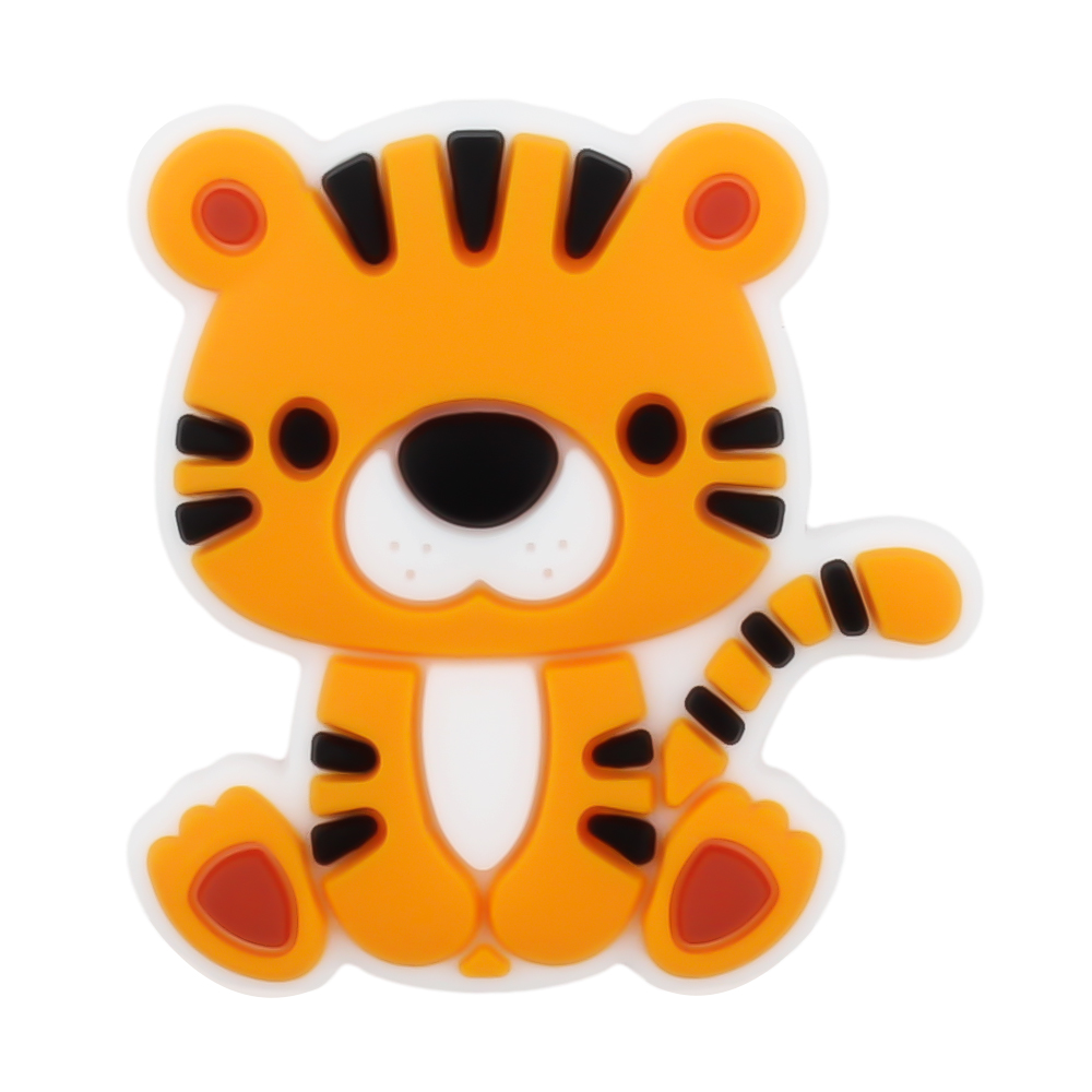 5 pièces perles en Silicone girafe singe écureuil bébé perles de dentition animaux perles focales bricolage porte-clés stylo hochet accessoires: Violet