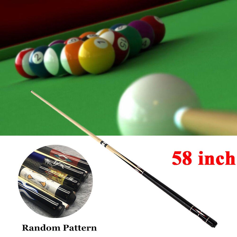 Wood Pool Cue Billiard House Bar Printing Pool Cue Sticks Billiard Accessory for Practice (Random Color)