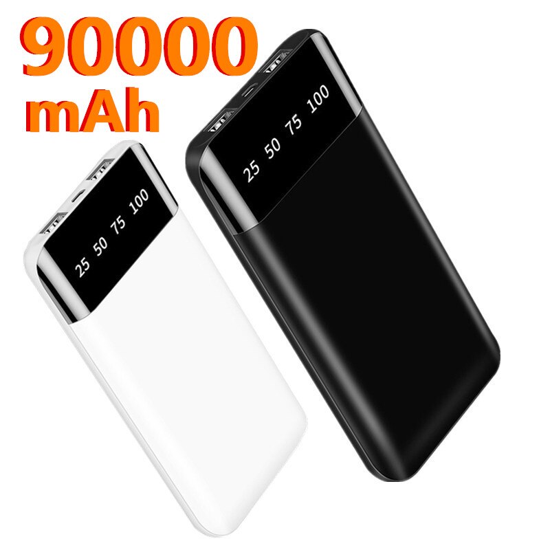 Energie Bank Tragbare Ladegerät Für iPhone Xiaomi mi Handy, Mobiltelefon Energie 90000 mAh Poverbank LED Externe Batterie Telefon