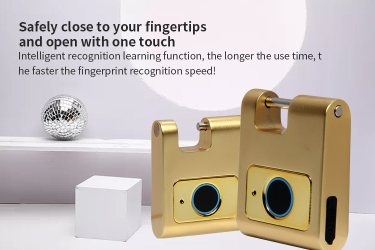 Fipilock Smart Bag Lock Metal Fingerprint Door Lock Padlock Stainless Steel Biometric Portable Outdoor Padlock Waterproof Lock